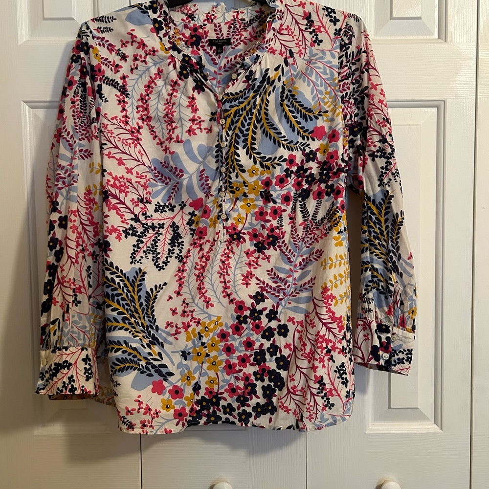 Talbots 1X lined print blouse